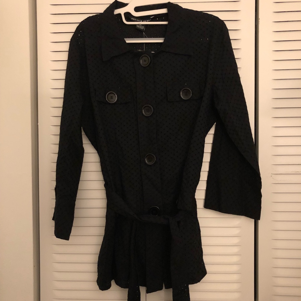 Antilla Femme Black Eyelet Shirt, XL
